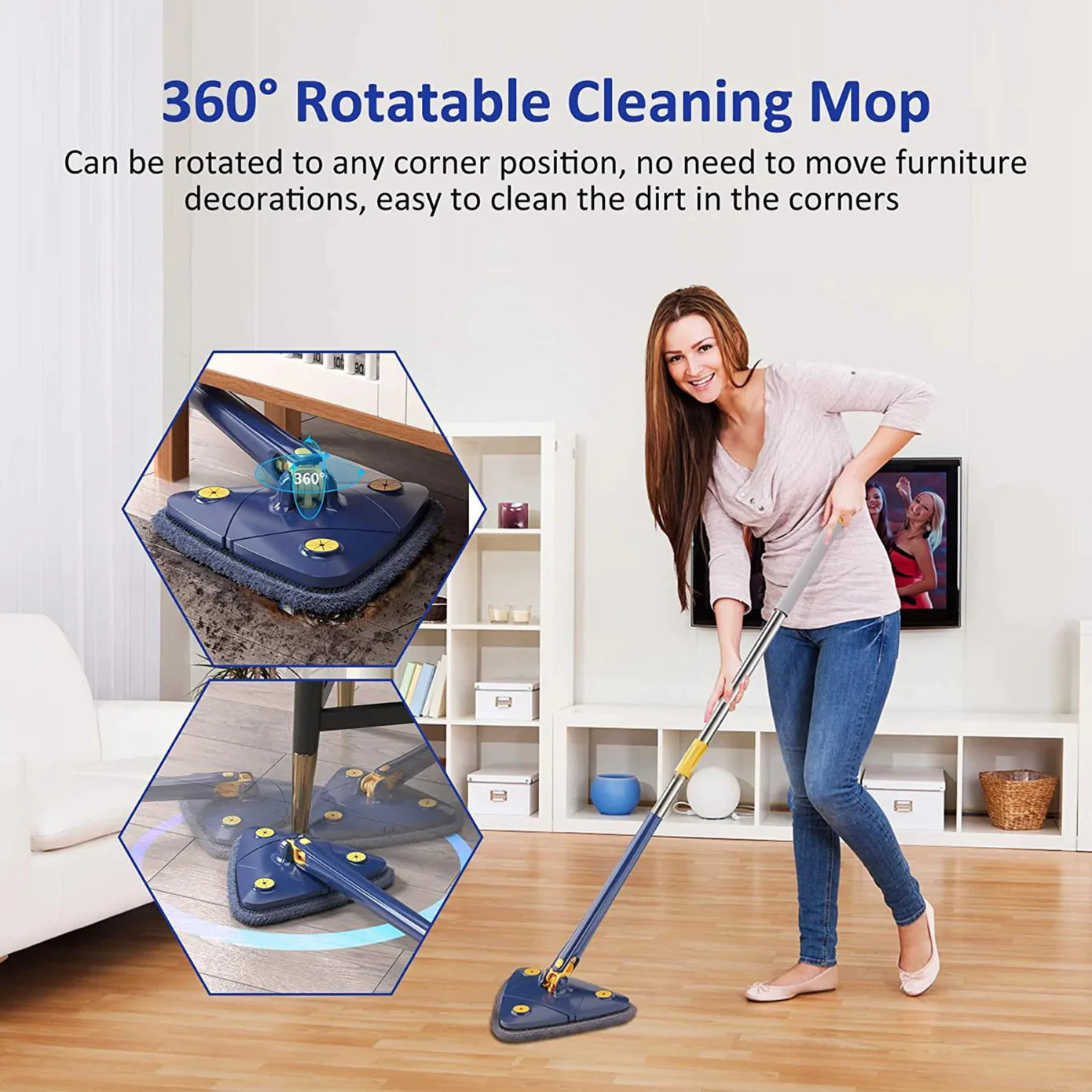 360 Degree Rotatable Adjustable Cleaning Mop